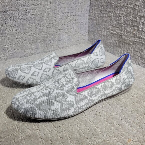 Rothy's The Loafer Women's Size 10.5 US Grey Snake Round Toe Slip on Flat Shoes - Picture 6 of 11